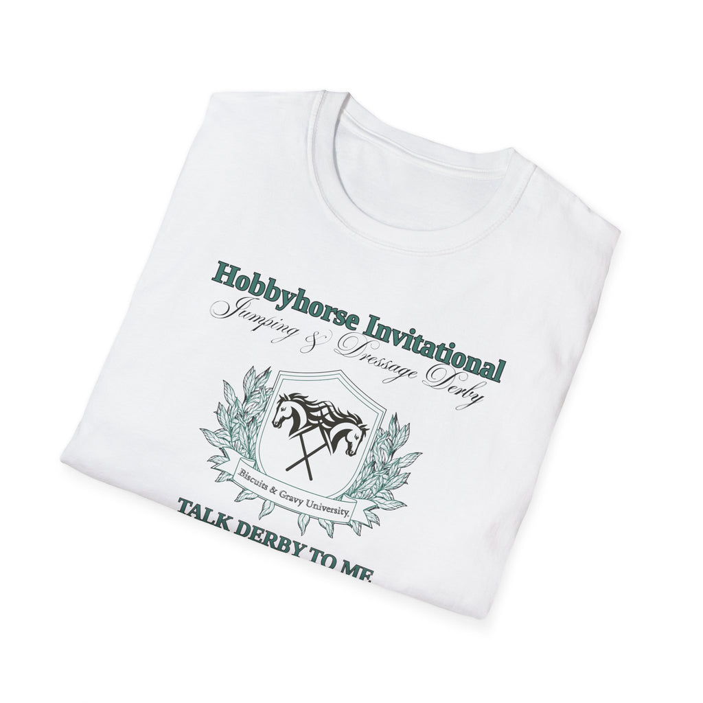 B&G HOBBYHORSE 'Hobbyhorse Invitational' T‑Shirt — Talk Derby To Me;  Horse Riding Tee