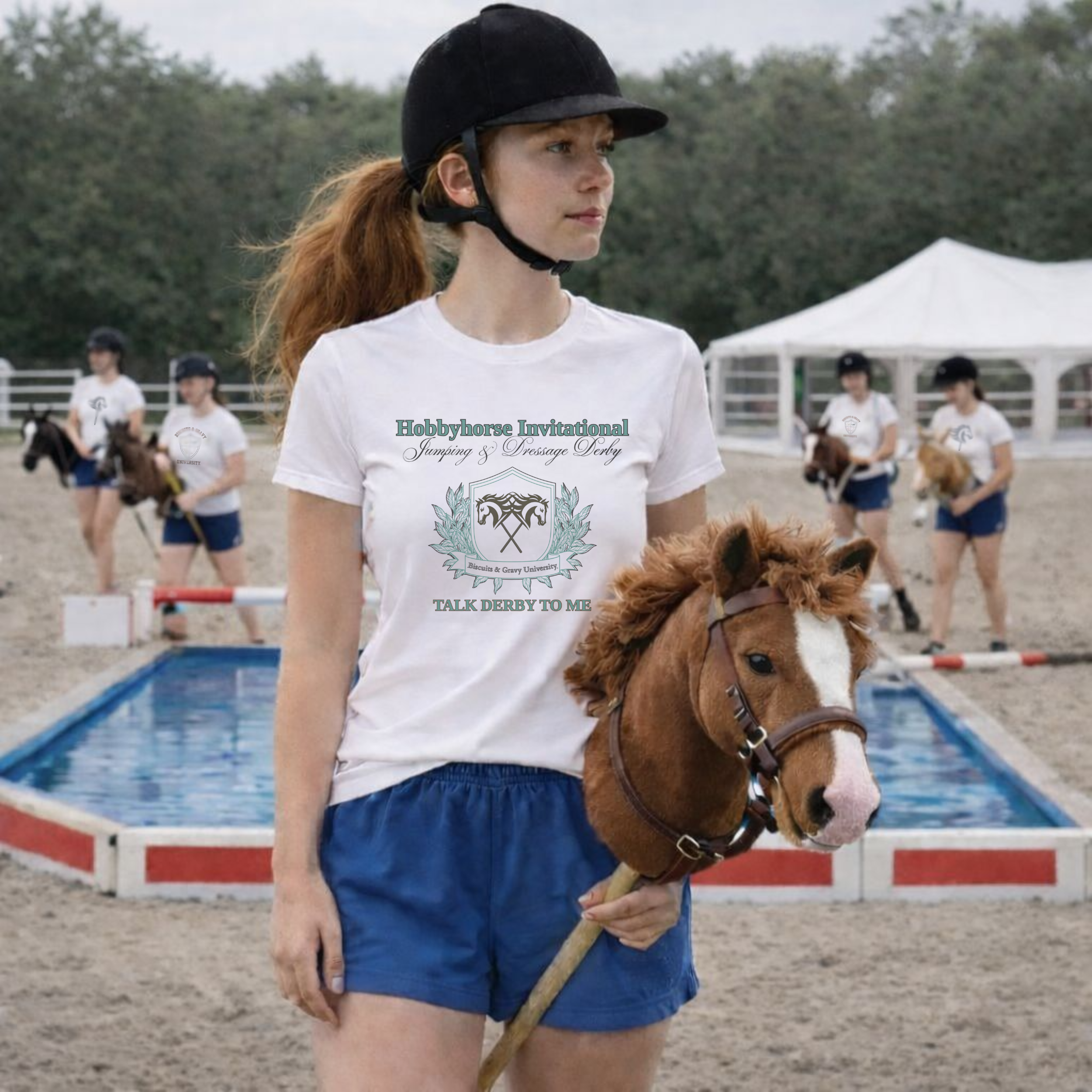 B&G HOBBYHORSE 'Hobbyhorse Invitational' T‑Shirt — Talk Derby To Me;  Horse Riding Tee