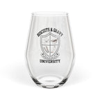 Biscuits & Gravy University Stemless Wine Glass - Fun Gift for Home Entertaining