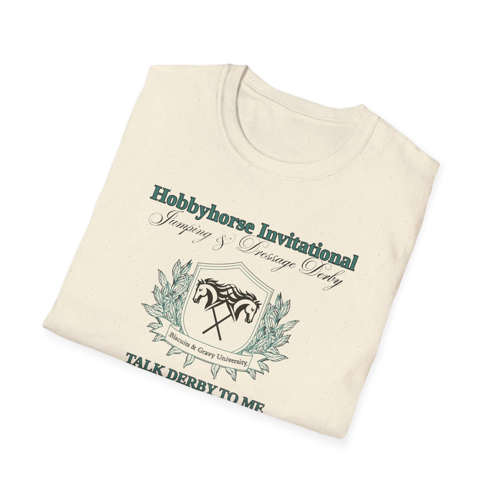 B&G HOBBYHORSE 'Hobbyhorse Invitational' T‑Shirt — Talk Derby To Me;  Horse Riding Tee